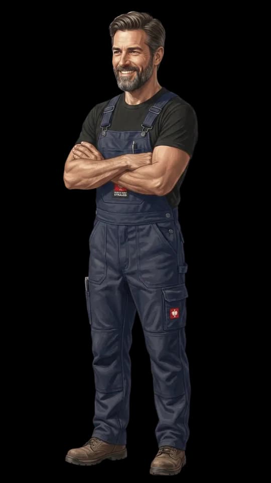 Handwerker nutzt Rezeptiona auf der Baustelle